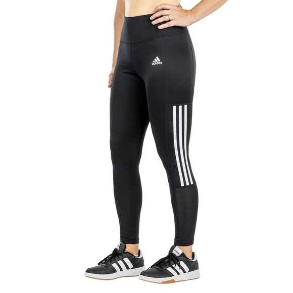 Adidas Women's Lightweight High Rise 3-Stripe Mesh 7/8 Leggings, size Small - Picture 1 of 11